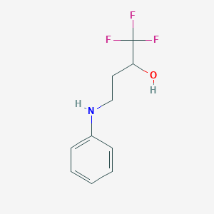 molecular formula C10H12F3NO B2465648 4-Anilino-1,1,1-trifluoro-2-butanol CAS No. 439109-74-7