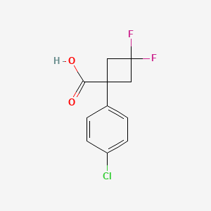 molecular formula C11H9ClF2O2 B2465649 1-(4-Chlorophenyl)-3,3-difluorocyclobutane-1-carboxylic acid CAS No. 1190643-85-6