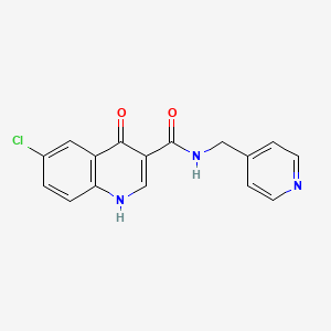 molecular formula C16H12ClN3O2 B2465650 6-chloro-4-hydroxy-N-(pyridin-4-ylmethyl)quinoline-3-carboxamide CAS No. 955314-91-7
