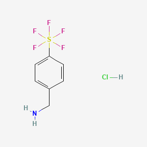 molecular formula C7H9ClF5NS B2465658 （4-(五氟硫烷基)苯基)甲胺盐酸盐 CAS No. 1451998-56-3