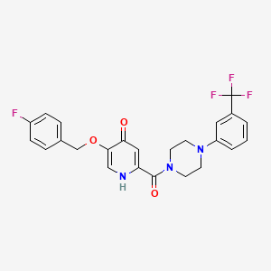 molecular formula C24H21F4N3O3 B2465664 5-((4-氟苄基)氧基)-2-(4-(3-(三氟甲基)苯基)哌嗪-1-羰基)吡啶-4(1H)-酮 CAS No. 1021213-37-5