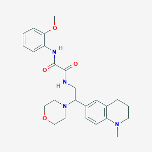 molecular formula C25H32N4O4 B2465697 N-(2-methoxyphenyl)-N-[2-(1-methyl-1,2,3,4-tetrahydro-6-quinolinyl)-2-morpholinoethyl]ethanediamide CAS No. 921924-99-4