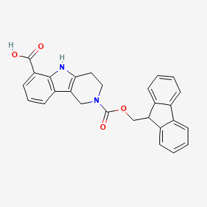 molecular formula C27H22N2O4 B2465705 2-[(9H-芴-9-基甲氧羰基)-1H,2H,3H,4H,5H-吡啶并[4,3-b]吲哚-6-甲酸 CAS No. 2127012-69-3