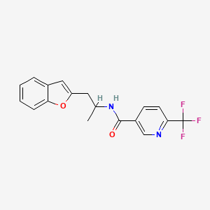 molecular formula C18H15F3N2O2 B2465739 N-(1-(benzofuran-2-yl)propan-2-yl)-6-(trifluoromethyl)nicotinamide CAS No. 2034611-05-5