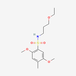 molecular formula C14H23NO5S B2465743 N-(3-乙氧基丙基)-2,5-二甲氧基-4-甲基苯磺酰胺 CAS No. 898645-81-3