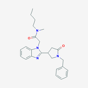 molecular formula C25H30N4O2 B246576 2-[2-(1-benzyl-5-oxopyrrolidin-3-yl)-1H-benzimidazol-1-yl]-N-butyl-N-methylacetamide 