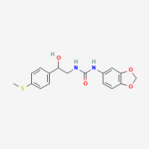 molecular formula C17H18N2O4S B2465761 1-(Benzo[d][1,3]dioxol-5-yl)-3-(2-hydroxy-2-(4-(methylthio)phenyl)ethyl)urea CAS No. 1448129-32-5