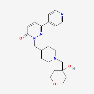 B2465769 2-({1-[(4-Hydroxyoxan-4-yl)methyl]piperidin-4-yl}methyl)-6-(pyridin-4-yl)-2,3-dihydropyridazin-3-one CAS No. 2175979-35-6