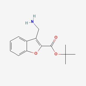 molecular formula C14H17NO3 B2465784 Tert-butyl 3-(aminomethyl)-1-benzofuran-2-carboxylate CAS No. 2248408-14-0