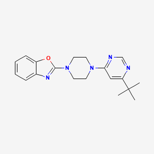 molecular formula C19H23N5O B2465804 2-[4-(6-Tert-butylpyrimidin-4-yl)piperazin-1-yl]-1,3-benzoxazole CAS No. 2380175-09-5