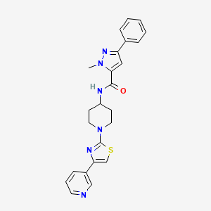 molecular formula C24H24N6OS B2465812 1-甲基-3-苯基-N-(1-(4-(吡啶-3-基)噻唑-2-基)哌啶-4-基)-1H-吡唑-5-甲酰胺 CAS No. 1790201-86-3