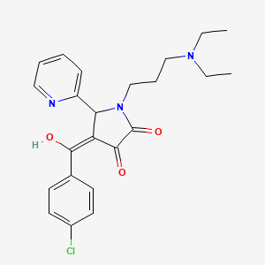 molecular formula C23H26ClN3O3 B2465824 4-(4-氯苯甲酰基)-1-(3-(二乙氨基)丙基)-3-羟基-5-(吡啶-2-基)-1H-吡咯-2(5H)-酮 CAS No. 618878-35-6