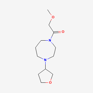 molecular formula C12H22N2O3 B2465838 2-Methoxy-1-(4-(tetrahydrofuran-3-yl)-1,4-diazepan-1-yl)ethan-1-one CAS No. 2309232-58-2