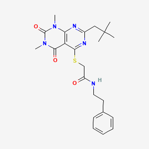 2-((6,8-dimethyl-2-neopentyl-5,7-dioxo-5,6,7,8-tetrahydropyrimido[4,5-d]pyrimidin-4-yl)thio)-N-phenethylacetamide