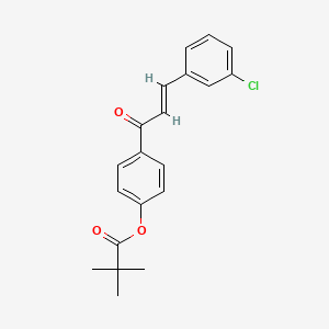 molecular formula C20H19ClO3 B2465886 4-(3-(3-Chlorophenyl)acryloyl)phenyl pivalate CAS No. 298216-01-0