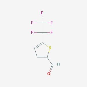 molecular formula C7H3F5OS B2465896 5-(1,1,2,2,2-五氟乙基)噻吩-2-甲醛 CAS No. 2416237-46-0