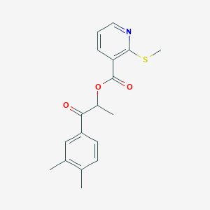 1-(3,4-Dimethylphenyl)-1-oxopropan-2-yl 2-(methylsulfanyl)pyridine-3-carboxylate