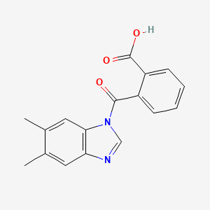 molecular formula C17H14N2O3 B2465924 2-(5,6-Dimethylbenzimidazole-1-carbonyl)benzoic acid CAS No. 637745-36-9