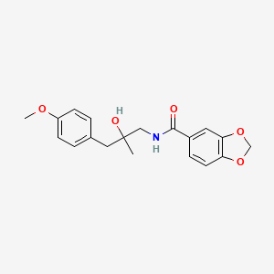 molecular formula C19H21NO5 B2465934 N-(2-hydroxy-3-(4-methoxyphenyl)-2-methylpropyl)benzo[d][1,3]dioxole-5-carboxamide CAS No. 1396873-53-2