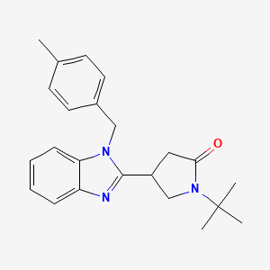molecular formula C23H27N3O B2465938 1-(tert-butyl)-4-(1-(4-methylbenzyl)-1H-benzo[d]imidazol-2-yl)pyrrolidin-2-one CAS No. 876889-06-4