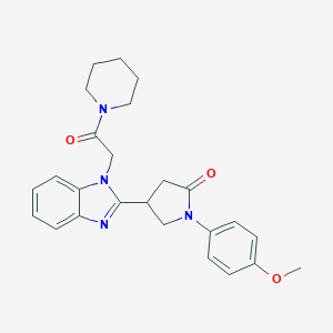 molecular formula C25H28N4O3 B246595 1-(4-methoxyphenyl)-4-{1-[2-oxo-2-(1-piperidinyl)ethyl]-1H-benzimidazol-2-yl}-2-pyrrolidinone 