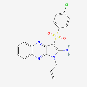 molecular formula C19H15ClN4O2S B2465954 1-烯丙基-3-((4-氯苯基)磺酰基)-1H-吡咯并[2,3-b]喹喔啉-2-胺 CAS No. 843668-90-6