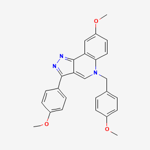 8-methoxy-3-(4-methoxyphenyl)-5-[(4-methoxyphenyl)methyl]-5H-pyrazolo[4,3-c]quinoline