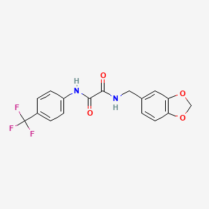 molecular formula C17H13F3N2O4 B2465964 N1-(苯并[d][1,3]二氧杂环-5-基甲基)-N2-(4-(三氟甲基)苯基)草酰胺 CAS No. 941999-07-1
