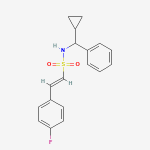 molecular formula C18H18FNO2S B2465967 (E)-N-[Cyclopropyl(phenyl)methyl]-2-(4-fluorophenyl)ethenesulfonamide CAS No. 2249689-32-3