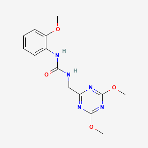 molecular formula C14H17N5O4 B2465968 1-((4,6-Dimethoxy-1,3,5-triazin-2-yl)methyl)-3-(2-methoxyphenyl)urea CAS No. 2034356-74-4