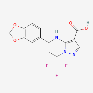 5-Benzo[1,3]dioxol-5-yl-7-trifluoromethyl-4,5,6,7-tetrahydro-pyrazolo[1,5-a]pyrimidine-3-carboxylic acid