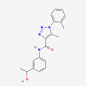 molecular formula C19H20N4O2 B2465970 N-[3-(1-hydroxyethyl)phenyl]-5-methyl-1-(2-methylphenyl)-1H-1,2,3-triazole-4-carboxamide CAS No. 1032229-17-6