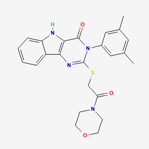 molecular formula C24H24N4O3S B2465971 3-(3,5-二甲基苯基)-2-((2-吗啉-2-氧代乙基)硫代)-3H-嘧啶并[5,4-b]吲哚-4(5H)-酮 CAS No. 536705-33-6