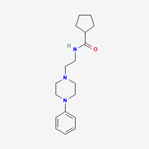 molecular formula C18H27N3O B2465974 N-(2-(4-phenylpiperazin-1-yl)ethyl)cyclopentanecarboxamide CAS No. 1049443-69-7