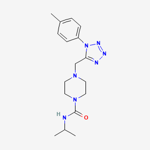 molecular formula C17H25N7O B2465977 N-isopropyl-4-((1-(p-tolyl)-1H-tetrazol-5-yl)methyl)piperazine-1-carboxamide CAS No. 1049460-65-2