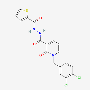 molecular formula C18H13Cl2N3O3S B2465979 1-(3,4-dichlorobenzyl)-2-oxo-N'-(thiophene-2-carbonyl)-1,2-dihydropyridine-3-carbohydrazide CAS No. 1105212-64-3