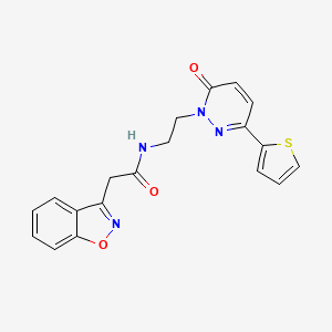 molecular formula C19H16N4O3S B2465985 2-(苯并[d]异恶唑-3-基)-N-(2-(6-氧代-3-(噻吩-2-基)哒嗪-1(6H)-基)乙基)乙酰胺 CAS No. 1219906-95-2