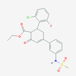 Ethyl 6-(2-chloro-6-fluorophenyl)-4-[3-(methanesulfonamido)phenyl]-2-oxocyclohex-3-ene-1-carboxylate