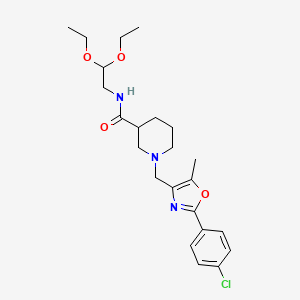1-((2-(4-Chlorophenyl)-5-methyloxazol-4-yl)methyl)-N-(2,2-diethoxyethyl)piperidine-3-carboxamide
