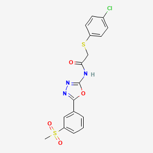 2-((4-chlorophenyl)thio)-N-(5-(3-(methylsulfonyl)phenyl)-1,3,4-oxadiazol-2-yl)acetamide