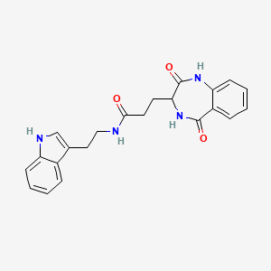 molecular formula C22H22N4O3 B2466010 3-(2-hydroxy-5-oxo-4,5-dihydro-3H-1,4-benzodiazepin-3-yl)-N-[2-(1H-indol-3-yl)ethyl]propanamide CAS No. 1190845-08-9