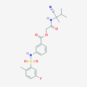 molecular formula C22H24FN3O5S B2466012 [(1-Cyano-1,2-dimethylpropyl)carbamoyl]methyl 3-(5-fluoro-2-methylbenzenesulfonamido)benzoate CAS No. 877838-48-7