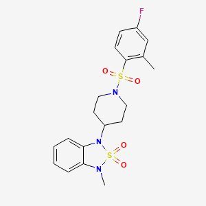 1-(1-((4-Fluoro-2-methylphenyl)sulfonyl)piperidin-4-yl)-3-methyl-1,3-dihydrobenzo[c][1,2,5]thiadiazole 2,2-dioxide