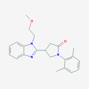molecular formula C22H25N3O2 B246602 1-(2,6-dimethylphenyl)-4-[1-(2-methoxyethyl)-1H-benzimidazol-2-yl]pyrrolidin-2-one 