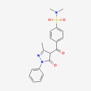 N,N-dimethyl-4-(3-methyl-5-oxo-1-phenyl-4,5-dihydro-1H-pyrazole-4-carbonyl)benzenesulfonamide