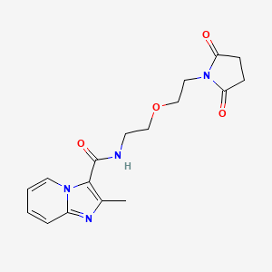 molecular formula C17H20N4O4 B2466021 N-(2-(2-(2,5-dioxopyrrolidin-1-yl)ethoxy)ethyl)-2-methylimidazo[1,2-a]pyridine-3-carboxamide CAS No. 2034225-38-0