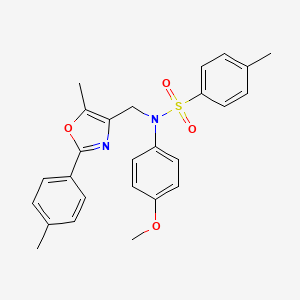 molecular formula C26H26N2O4S B2466025 N-(4-methoxyphenyl)-4-methyl-N-{[5-methyl-2-(4-methylphenyl)-1,3-oxazol-4-yl]methyl}benzenesulfonamide CAS No. 1251614-13-7