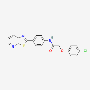 molecular formula C20H14ClN3O2S B2466027 2-(4-氯苯氧基)-N-(4-(噻唑并[5,4-b]吡啶-2-基)苯基)乙酰胺 CAS No. 863589-05-3