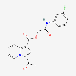 molecular formula C19H15ClN2O4 B2466030 2-((3-氯苯基)氨基)-2-氧代乙基 3-乙酰吲哚并[1,2-c]喹唑啉-1-羧酸酯 CAS No. 899949-46-3