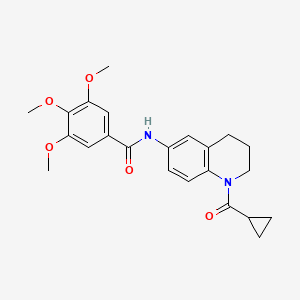 molecular formula C23H26N2O5 B2466034 N-[1-(环丙烷羰基)-3,4-二氢-2H-喹啉-6-基]-3,4,5-三甲氧基苯甲酰胺 CAS No. 946367-15-3